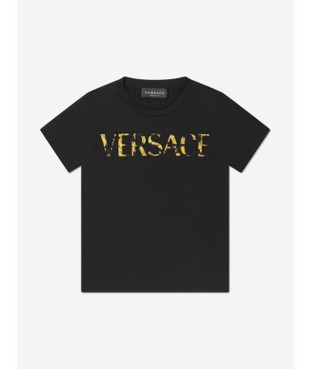 Versace Kids Barocco Logo T-Shirt in Black est présent 