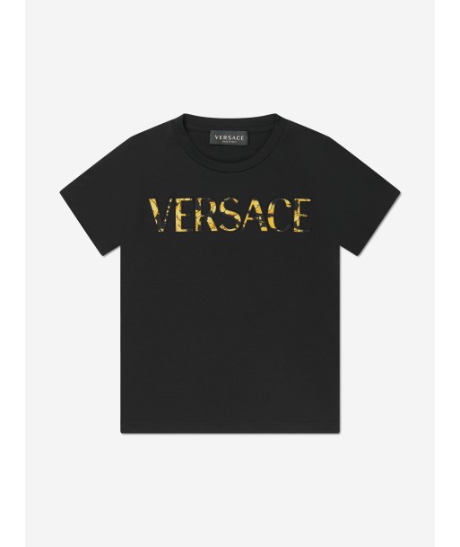 Versace Kids Barocco Logo T-Shirt in Black est présent 