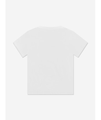 Versace Kids Barocco Logo T-Shirt in White de France