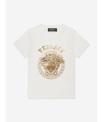 Versace Kids Medusa Logo T-Shirt in White ou a consommer sur place