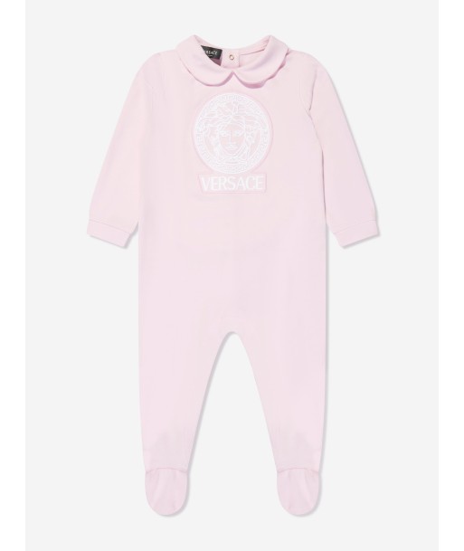 Versace Baby Girls Logo Babygrow in Pink basket pas cher