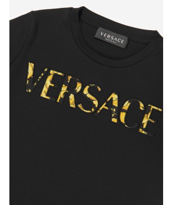 Versace Kids Barocco Logo T-Shirt in Black est présent 