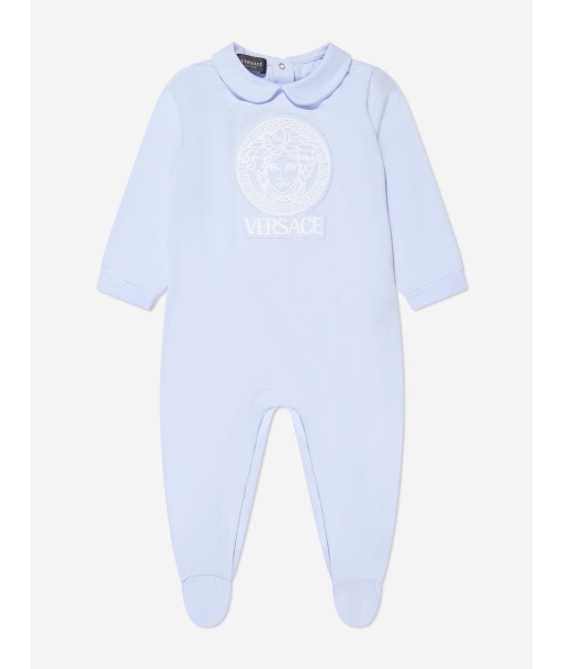 Versace Baby Boys Logo Babygrow in Blue Découvrez la collection