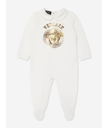 Versace Baby Medusa Logo Babygrow in White du meilleur 