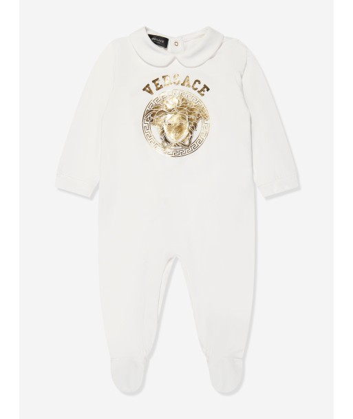 Versace Baby Medusa Logo Babygrow in White du meilleur 