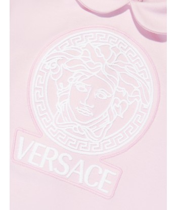 Versace Baby Girls Logo Babygrow in Pink basket pas cher