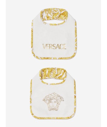 Versace Baby Barocco Bib Set in White 2 - 3 jours ouvrés.