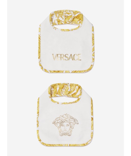 Versace Baby Barocco Bib Set in White 2 - 3 jours ouvrés.