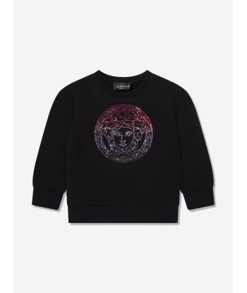 Versace Girls Diamante Logo Sweatshirt in Black s'inspire de l'anatomie humaine