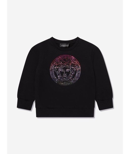 Versace Girls Diamante Logo Sweatshirt in Black s'inspire de l'anatomie humaine