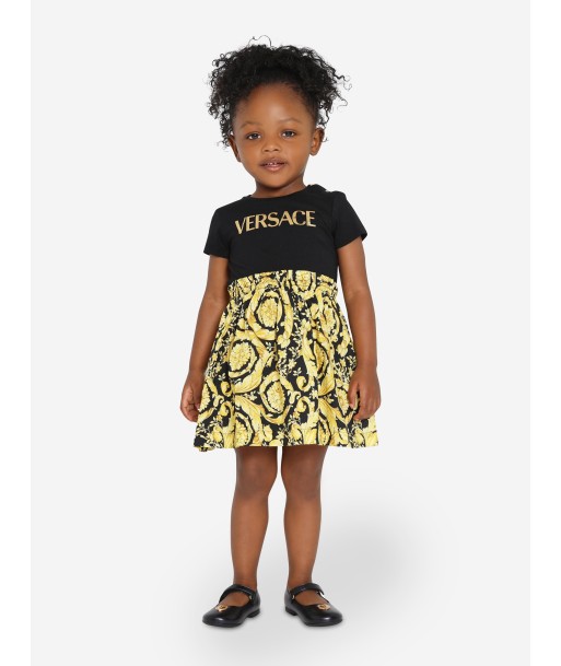 Versace Baby Girls Barocco Dress in Black de votre