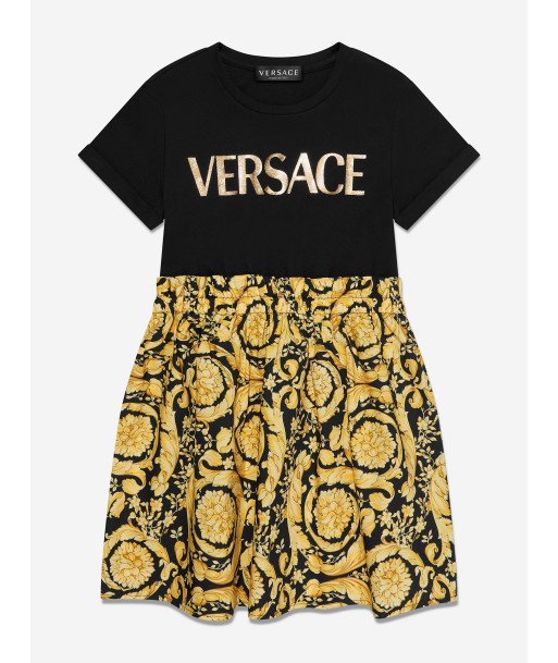 Versace Girls Barocco Logo Dress in Black 50-70% off 