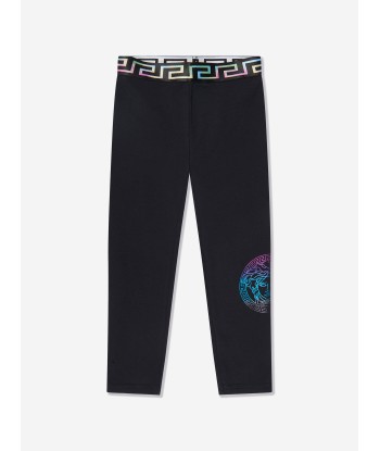 Versace Girls Logo Leggings in Black Les magasins à Paris et en Île-de-France