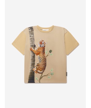 Molo Boys Climbing Tiger T-Shirt in Beige les ligaments