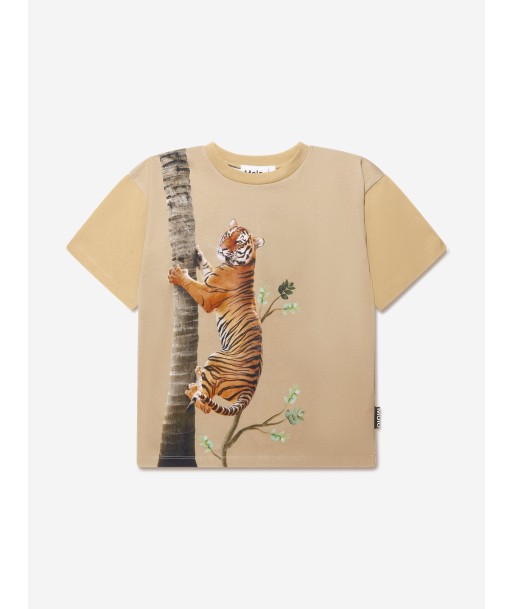 Molo Boys Climbing Tiger T-Shirt in Beige les ligaments