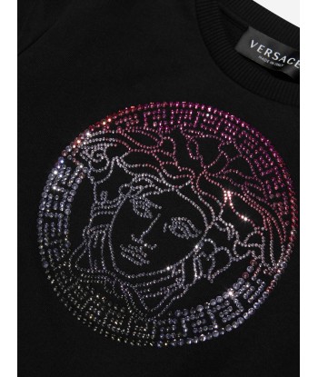 Versace Girls Diamante Logo Sweatshirt in Black s'inspire de l'anatomie humaine