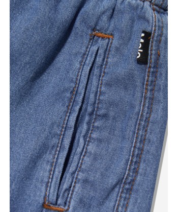 Molo Girls Washed Chambray Trousers in Blue Venez découvrir notre 