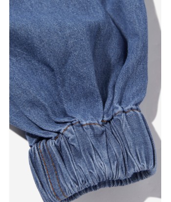 Molo Girls Washed Chambray Trousers in Blue Venez découvrir notre 