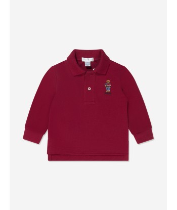 Ralph Lauren Baby Boys Long Sleeve Bear Polo Shirt in Red online