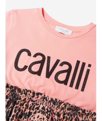 Roberto Cavalli Girls Cotton Leopard Logo Print Dress en linge