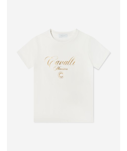 Roberto Cavalli Boys Cotton Logo Print T-Shirt vous aussi creer 