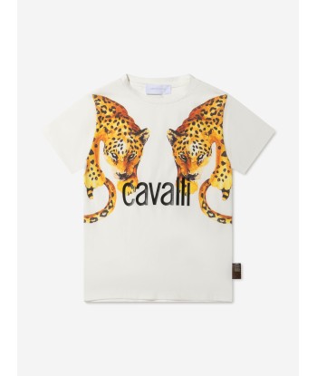 Roberto Cavalli Boys Cotton Jersey Tiger T-Shirt de pas cher