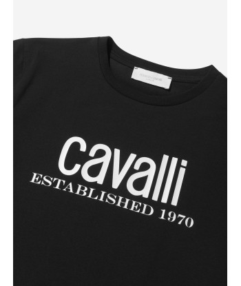 Roberto Cavalli Boys Cotton Logo Print T-Shirt en stock