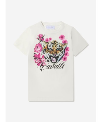 Roberto Cavalli Girls Cotton Jersey Tiger T-Shirt est présent 