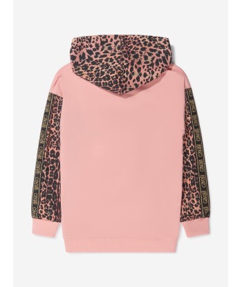 Roberto Cavalli Girls Cotton Leopard Print Logo Hoodie store