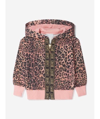 Roberto Cavalli Girls Cotton Leopard Print Zip Up Top basket pas cher