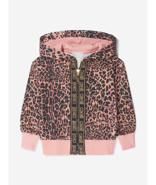 Roberto Cavalli Girls Cotton Leopard Print Zip Up Top basket pas cher