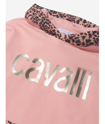 Roberto Cavalli Girls Cotton Leopard Print Logo Hoodie store